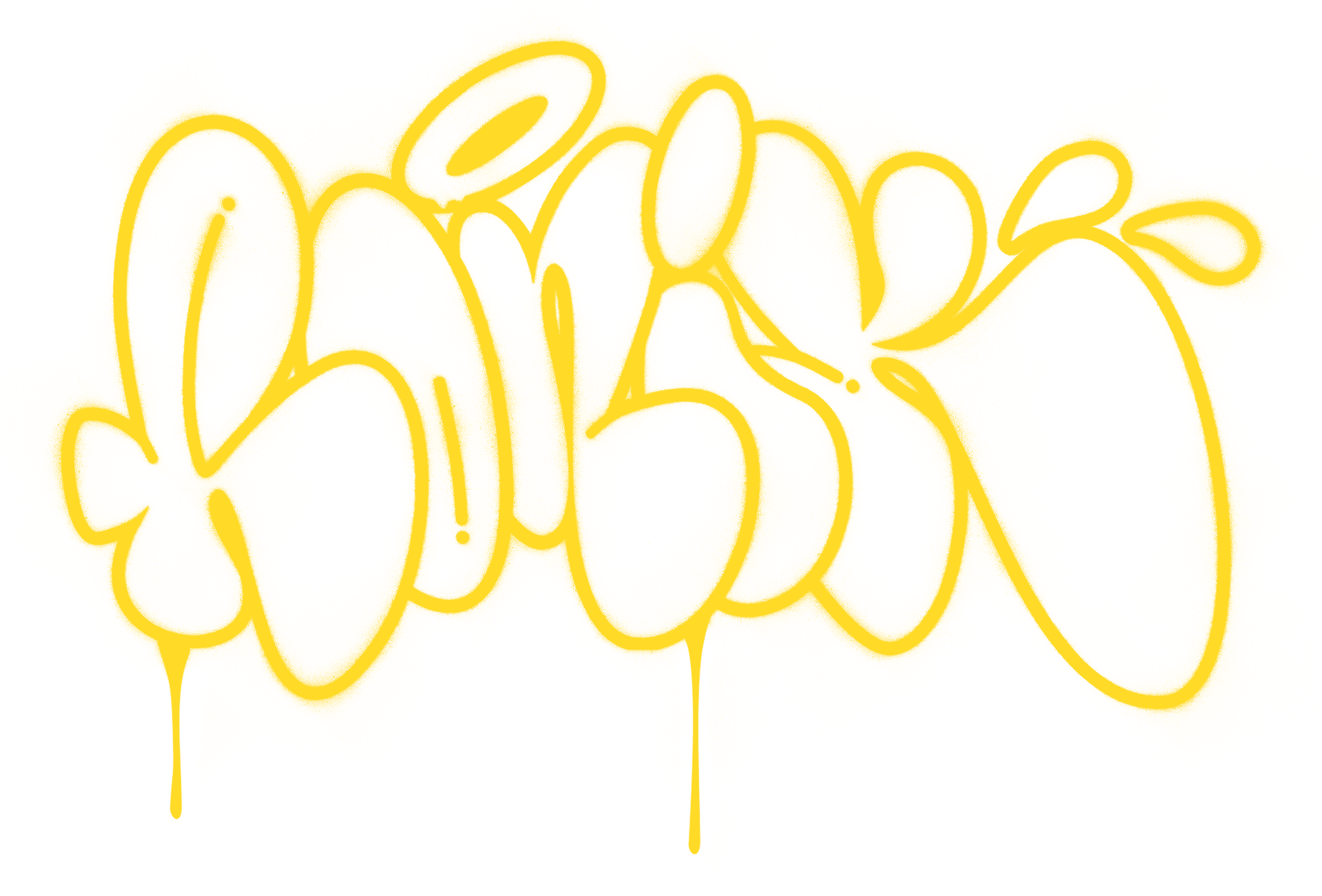 Yellow graffiti word
